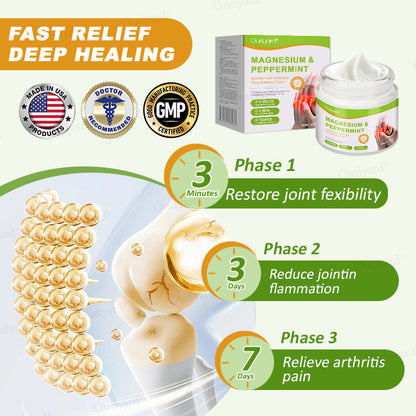 👨‍⚕️☘️Made and Shipped from the USA✅Ourlyard® Magnesium & Peppermint Arthritis Pain Relief and Bone Healing Cream(✅Quick and lasting solution to arthritis, rheumatism, muscle spasms, sports injuries) 🔥LAST DAY 70% OFF