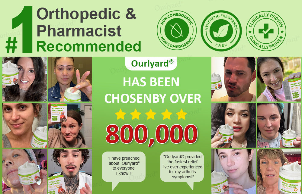 👨‍⚕️☘️Made and Shipped from the USA✅Ourlyard® Magnesium & Peppermint Arthritis Pain Relief and Bone Healing Cream(✅Quick and lasting solution to arthritis, rheumatism, muscle spasms, sports injuries) 🔥LAST DAY 70% OFF