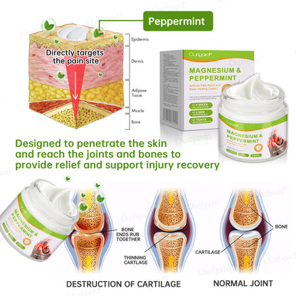 👨‍⚕️☘️Made and Shipped from the USA✅Ourlyard® Magnesium & Peppermint Arthritis Pain Relief and Bone Healing Cream(✅Quick and lasting solution to arthritis, rheumatism, muscle spasms, sports injuries) 🔥LAST DAY 70% OFF