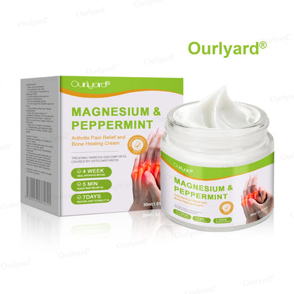 👨‍⚕️☘️Made and Shipped from the USA✅Ourlyard® Magnesium & Peppermint Arthritis Pain Relief and Bone Healing Cream(✅Quick and lasting solution to arthritis, rheumatism, muscle spasms, sports injuries) 🔥LAST DAY 70% OFF