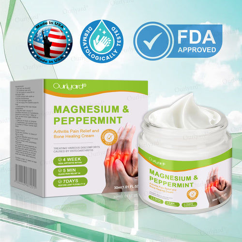 👨‍⚕️☘️Made and Shipped from the USA✅Ourlyard® Magnesium & Peppermint Arthritis Pain Relief and Bone Healing Cream(✅Quick and lasting solution to arthritis, rheumatism, muscle spasms, sports injuries) 🔥LAST DAY 70% OFF